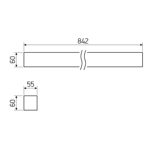 Модульный светильник Module LINE 842mm габаритный чертеж